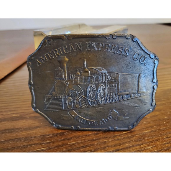 Vintage CDA American Express Company Brass Buckle By Lewis Buckles Chicago - Picture 8 of 8